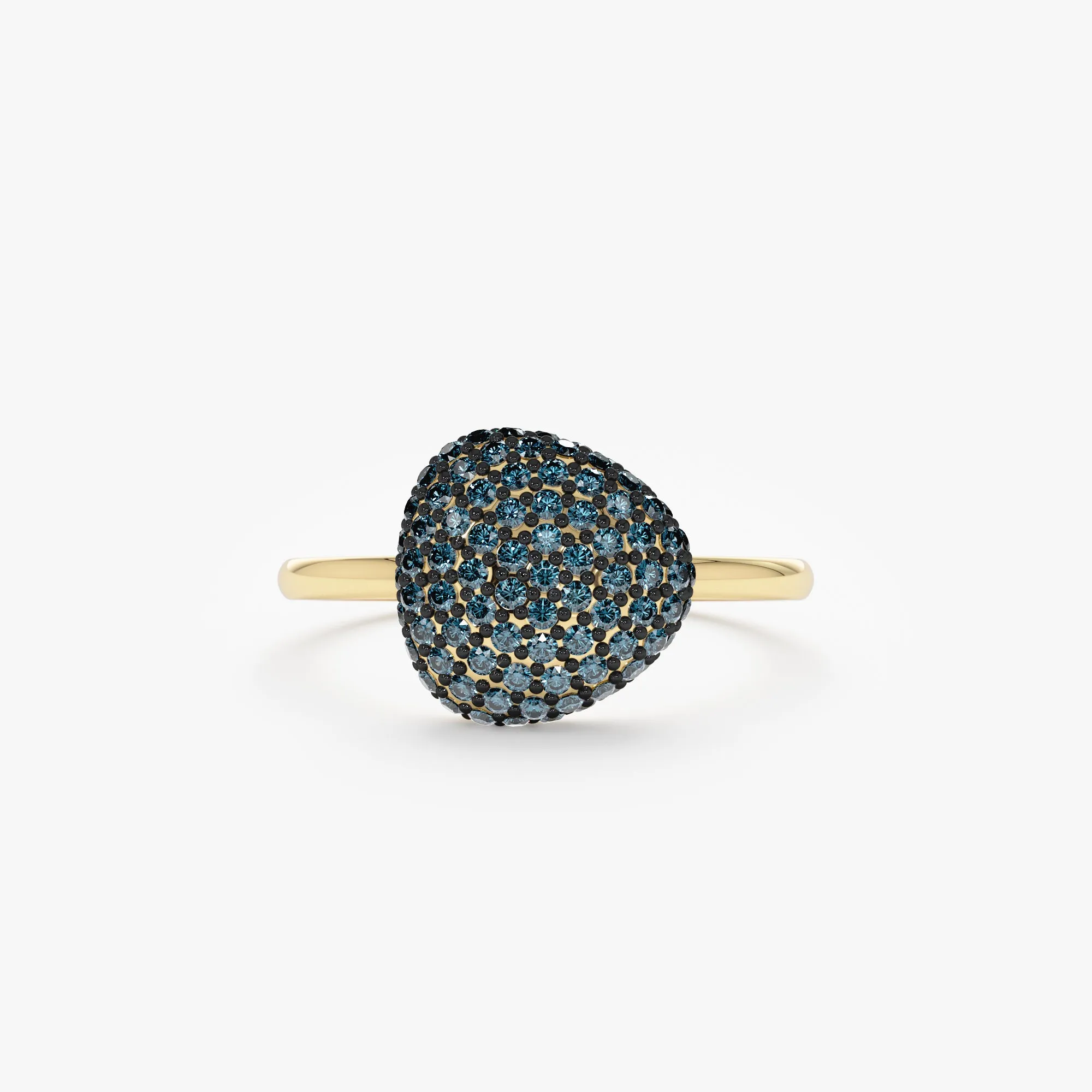 Pave Blue Diamond Ring, Holly