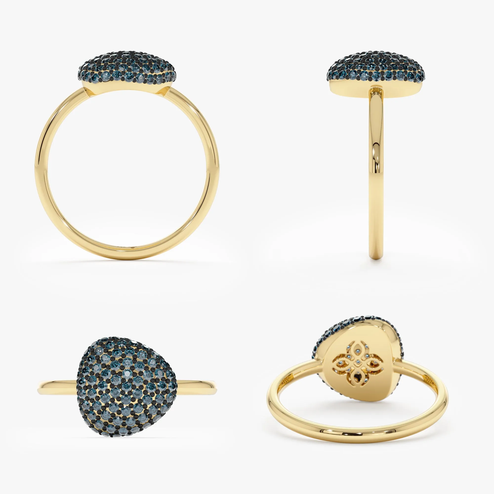 Pave Blue Diamond Ring, Holly