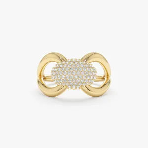 Pave Diamond Bow Ring, Izee