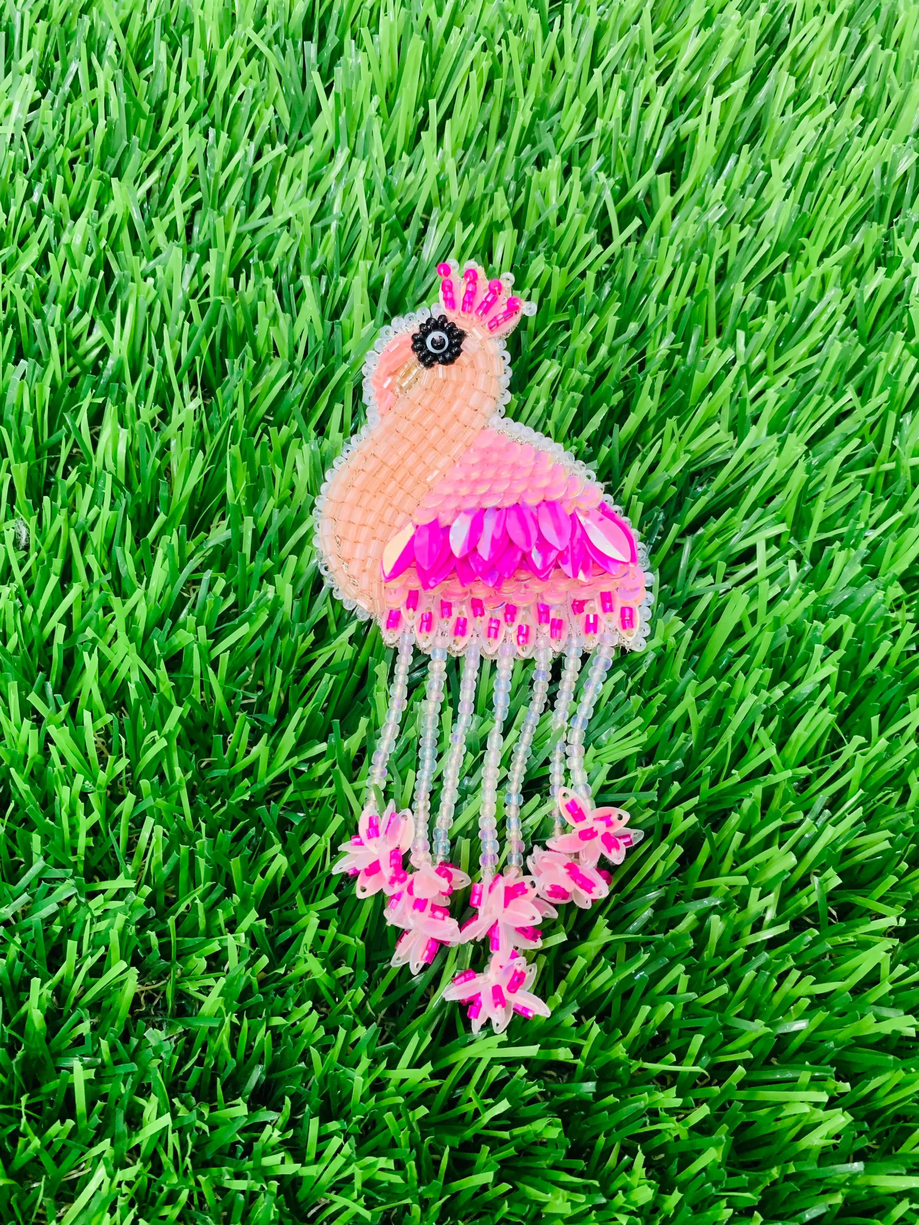 Peaceful Plumage Flamingo Brooch