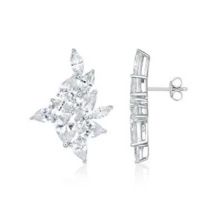 Pear and Marquise fancy earrings with 10.92 carats* of diamond simulants in 10 carat white gold