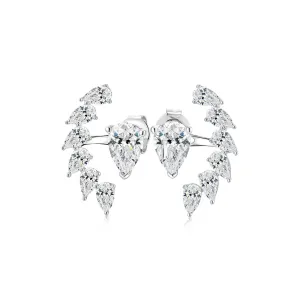 Pear stud earrings with 5.66 carats* of diamond simulants in 10 carat white gold