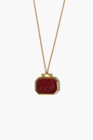 Pegasus Intaglio Pendant Necklace Carnelian