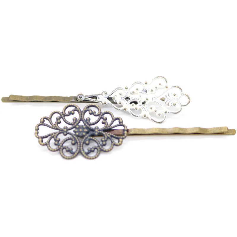 Perfect Harmony Bobby Pins (2 pack) - Ornate Metal Filigree Bobby Pins