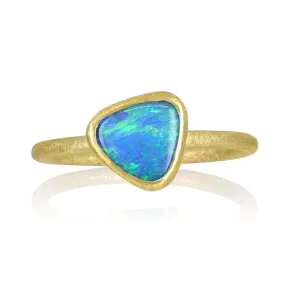 Petra Class Australian Opal Doublet Gold Stack Ring