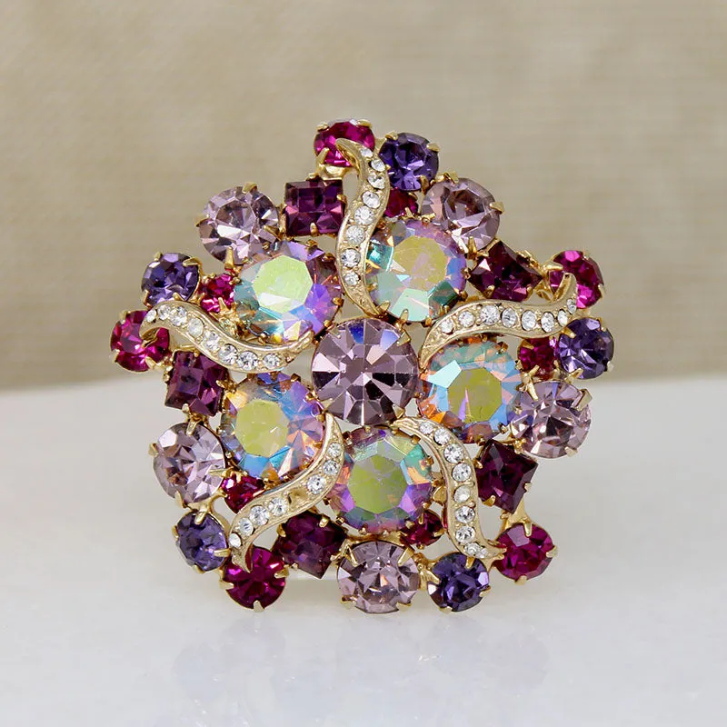 Pink & Purple Pinwheel Costume Brooch