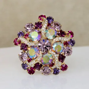 Pink & Purple Pinwheel Costume Brooch