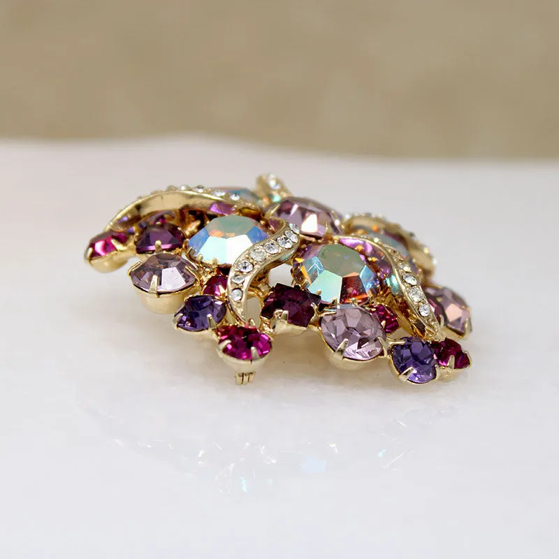 Pink & Purple Pinwheel Costume Brooch