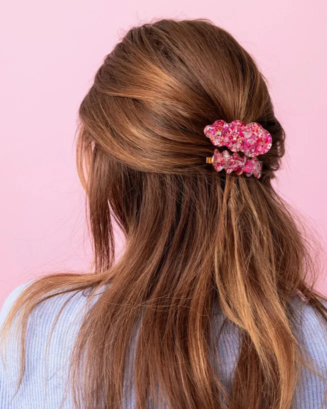Pink Confetti Hair Clip Set