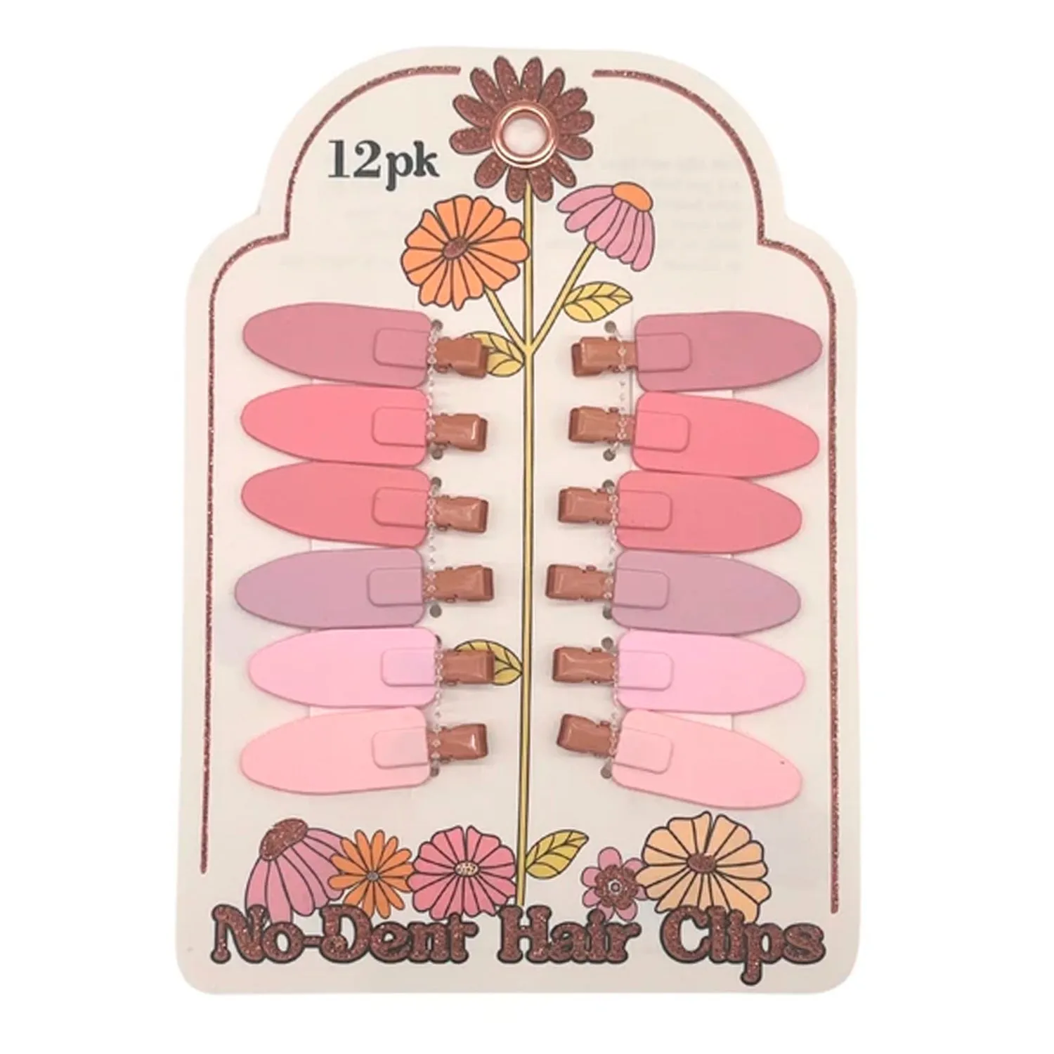 Pink Neautals Dent Free Hair Clips 12pk