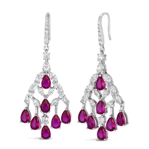 Pink Sapphire Chandelier Earrings