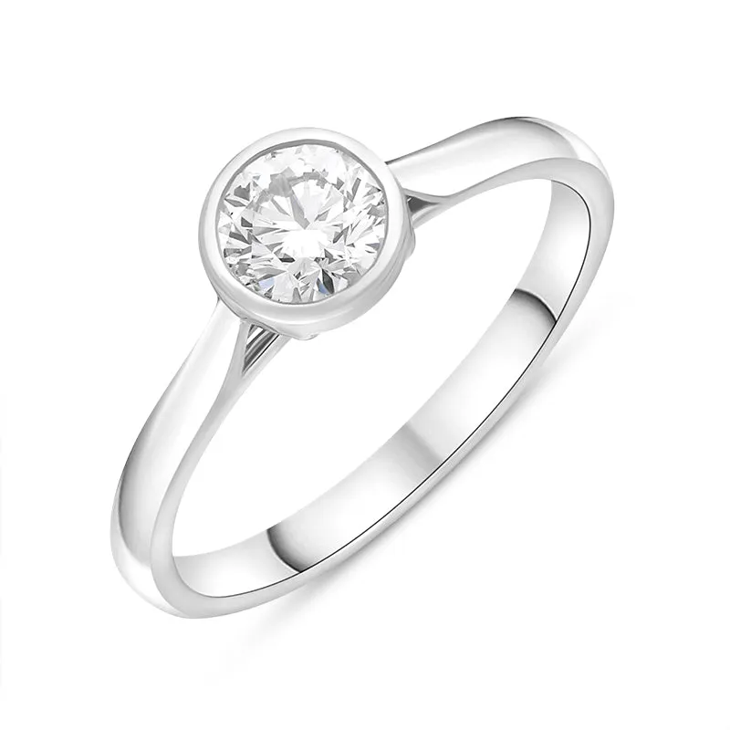 Platinum 0.50ct Diamond GIA Certified Wed Fit Solitaire Ring