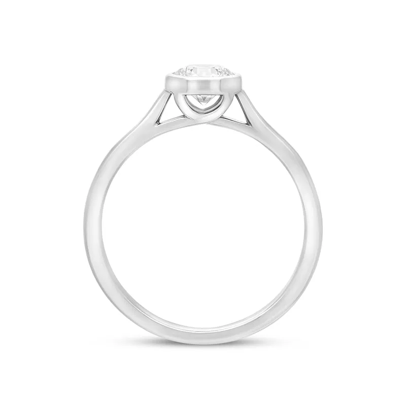 Platinum 0.50ct Diamond GIA Certified Wed Fit Solitaire Ring