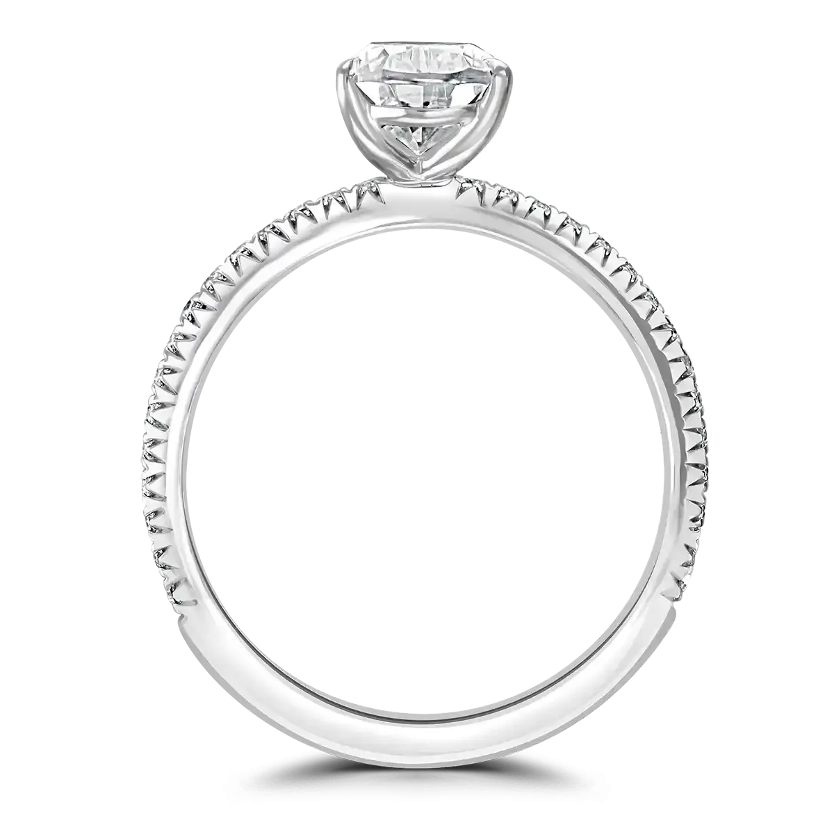 Platinum 1.5ct Pear Cut Laboratory Grown Diamond Solitaire With Diamond Shoulders