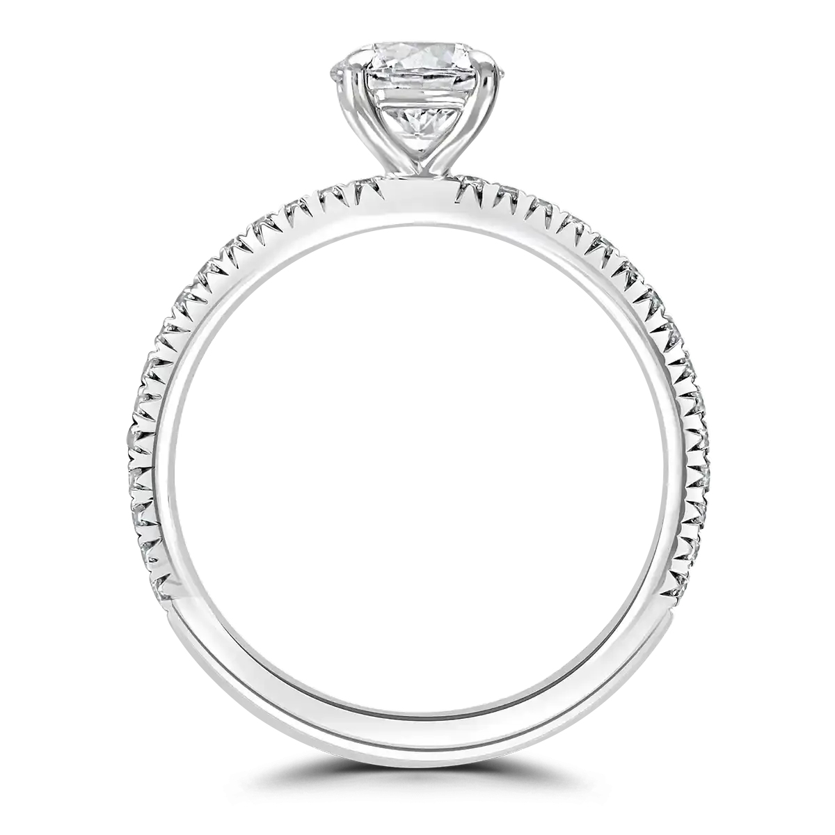 Platinum 2ct Round Brilliant Cut Laboratory Grown Diamond Solitaire With Diamond Shoulders