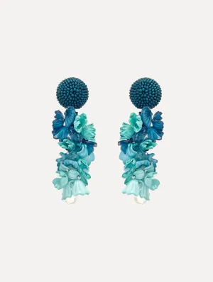 Plexy & Raffia Flower Earrings
