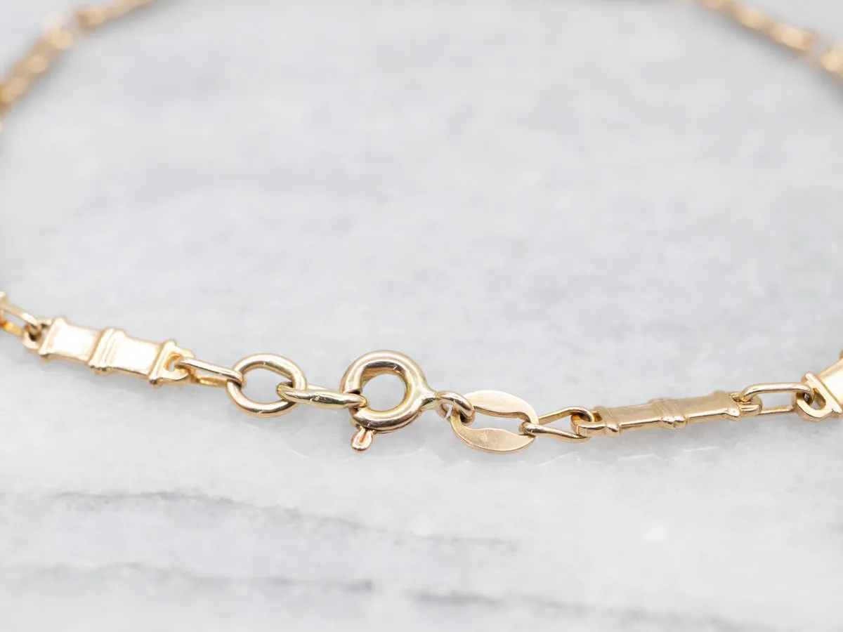 Polished Gold Bar Link Bracelet