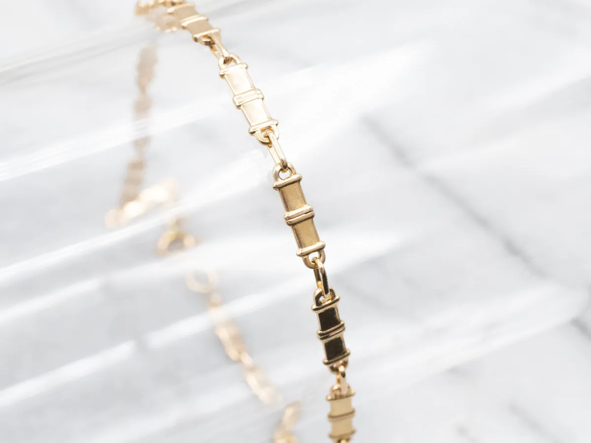 Polished Gold Bar Link Bracelet