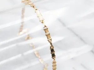 Polished Gold Bar Link Bracelet