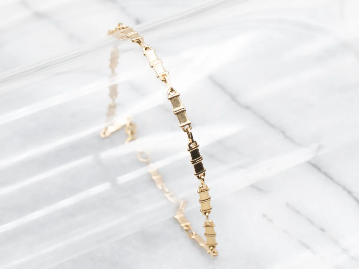 Polished Gold Bar Link Bracelet