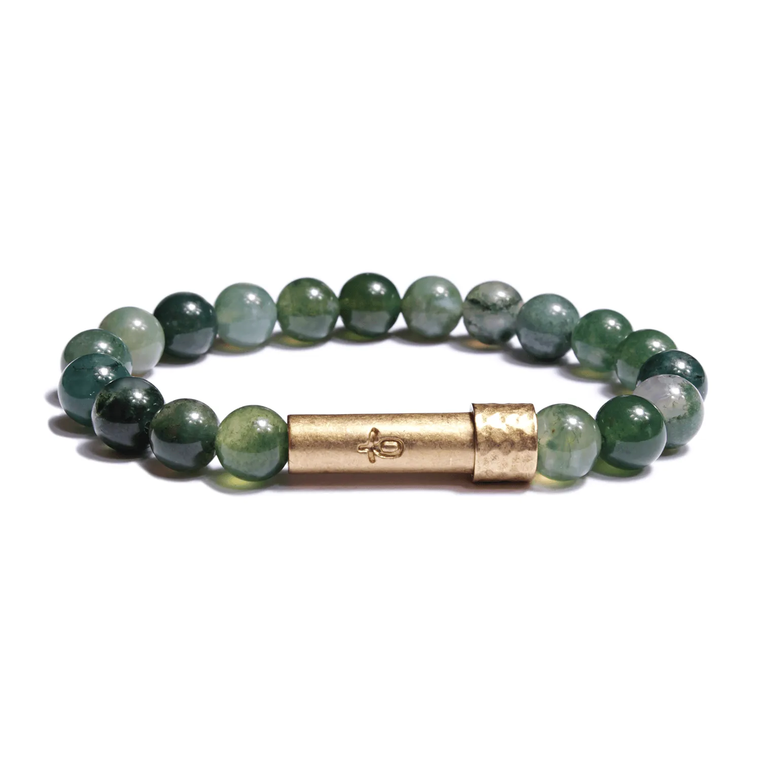Polished Grass Agate Intention Bracelet