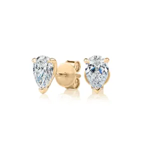 Premium Certified Lab-Grown Diamond, 1.40 carat TW pear stud earrings in 14 carat yellow gold
