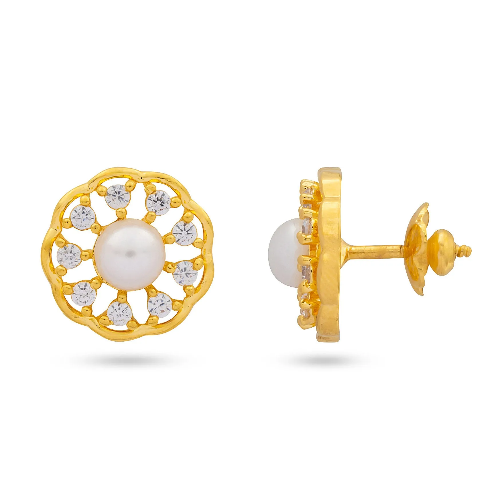 PREMIUM RATNA  PEARL STONE STUD  PMRNPST1W-082