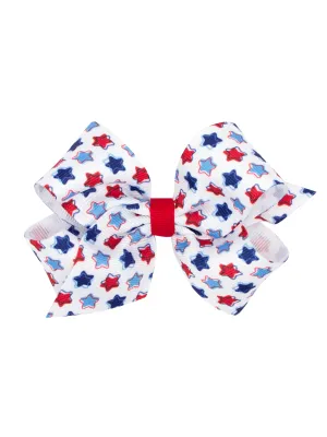 Printed Grosgrain Bow - Stars