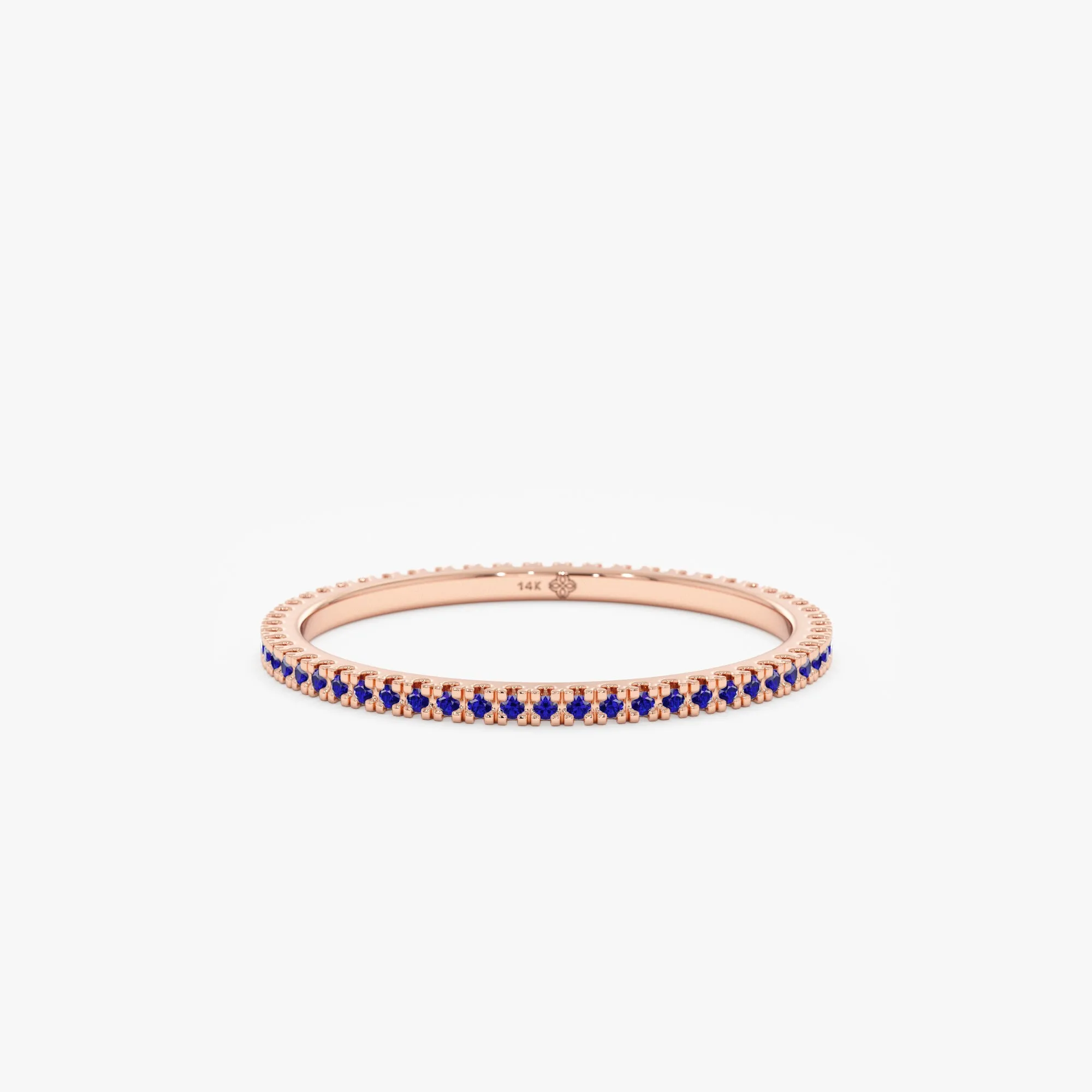 Prong Set Blue Sapphire Eternity Band, Kiki