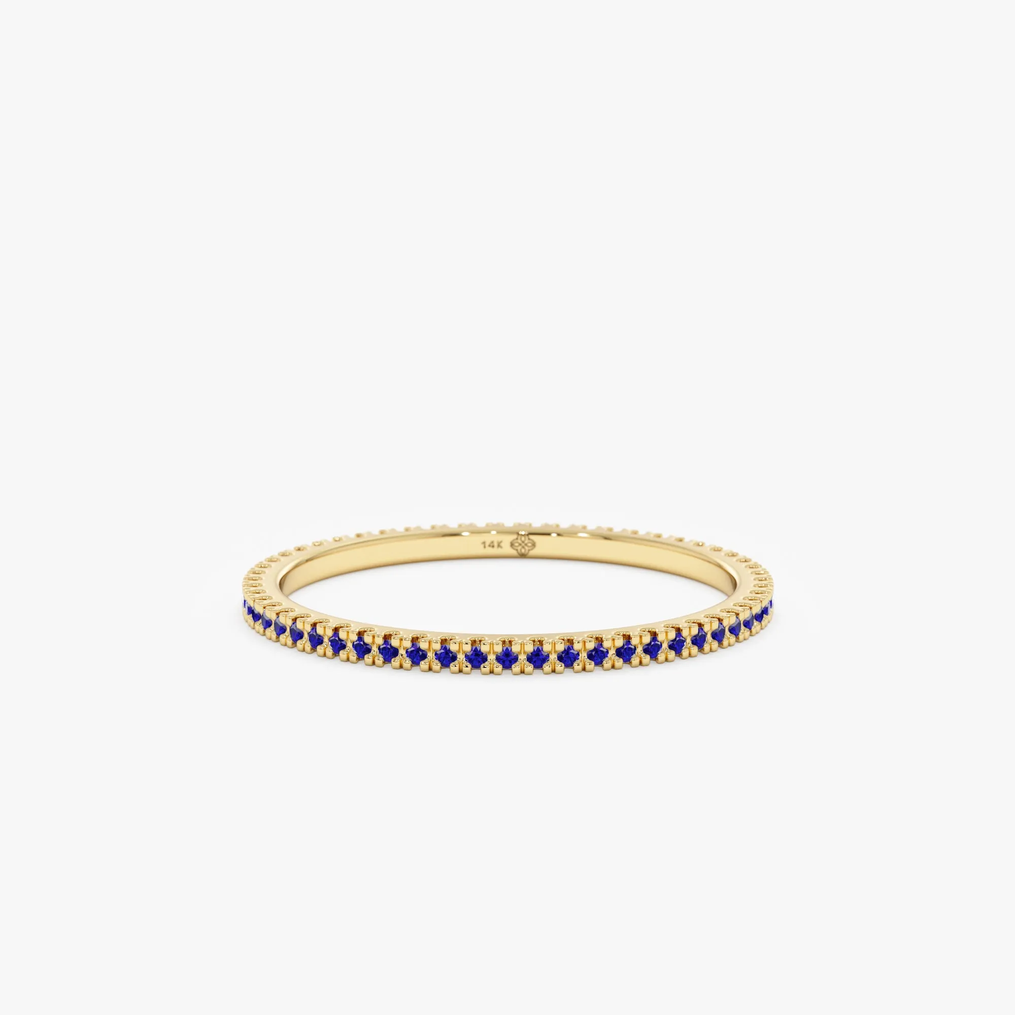 Prong Set Blue Sapphire Eternity Band, Kiki
