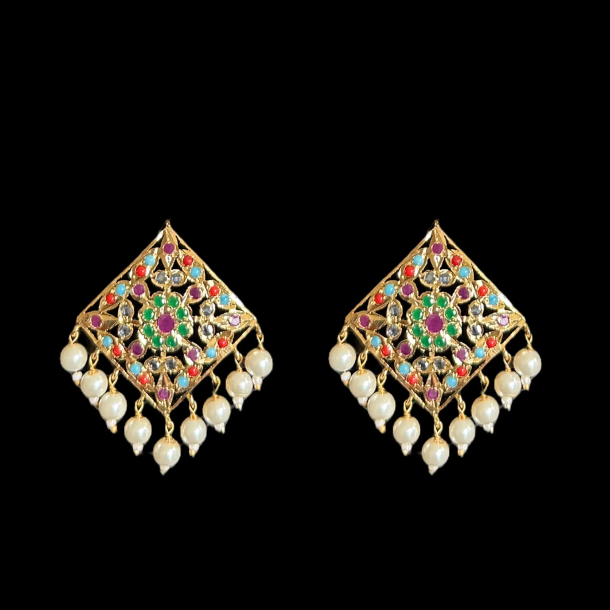 PS423 Aani pendant set (Navratan) (READY TO SHIP )