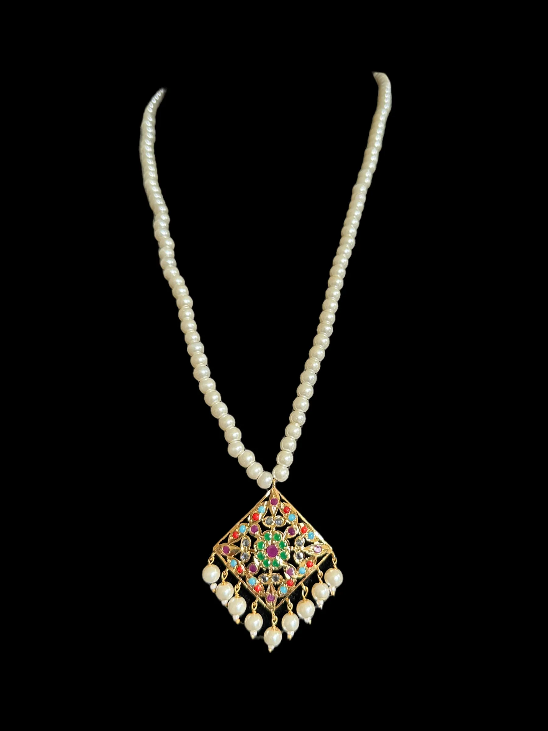 PS423 Aani pendant set (Navratan) (READY TO SHIP )