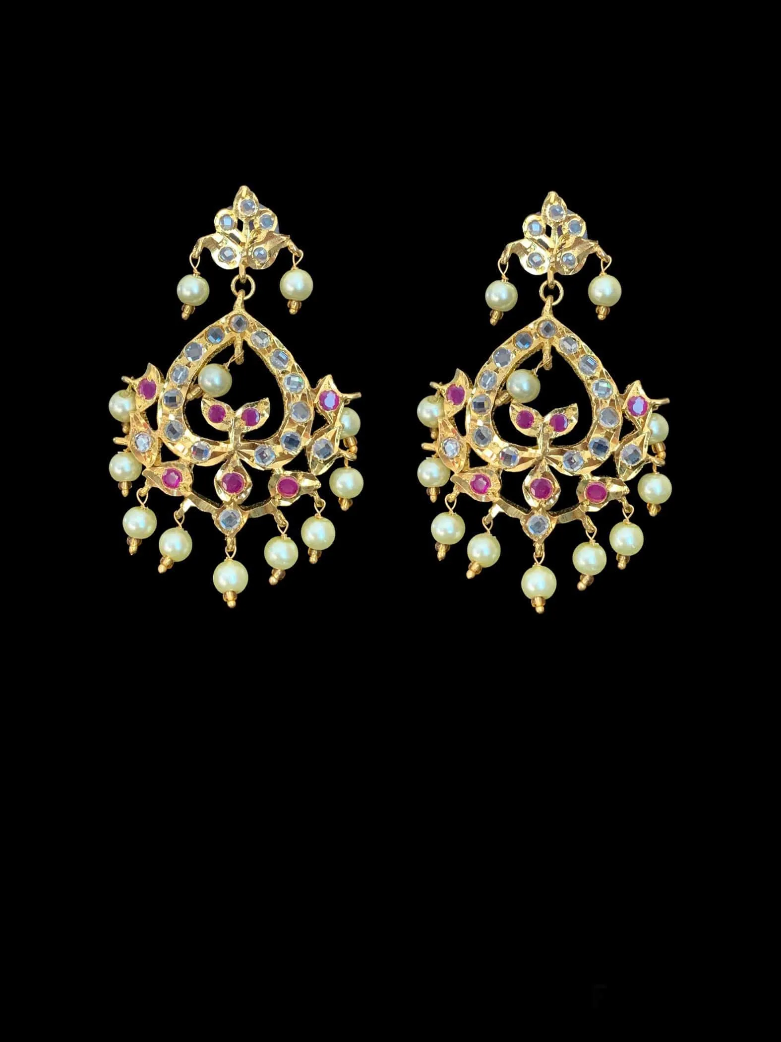PS484 Diana ruby Hyderabad pendant set with Chandbali( READY TO SHIP)