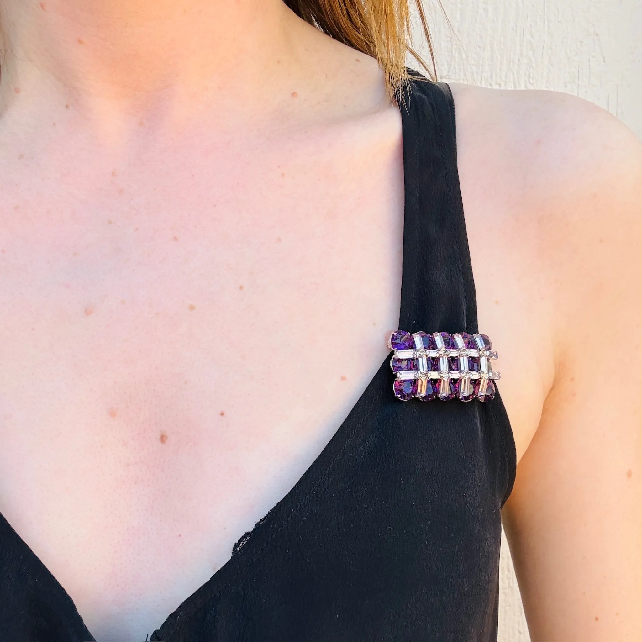 Purple Passion Crystal Brooch by Sherman