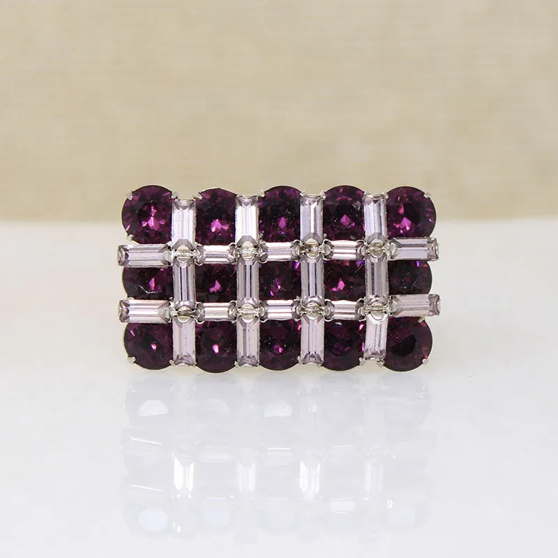 Purple Passion Crystal Brooch by Sherman
