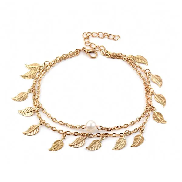 QCOOLJLY Butterfly Pendant Anklets Foot Chain Summer Yoga Beach Leg Bracelet Handmade Anklet Rose Gold Silver Color Jewelry