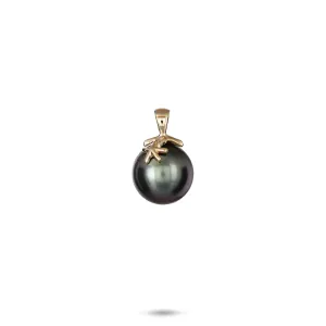 Reefs Starfish Tahitian Black Pearl Pendant in Gold - 10-11mm