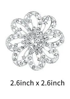 Rhinestone Flower Brooch BR-699