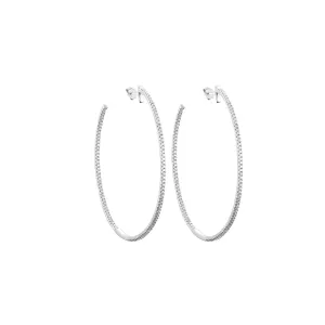 Rhodium plated 925 silver earrings assembled with zirconium oxide