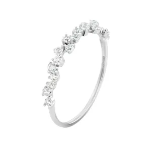 Rhodium plated 925 silver ring assembled with zirconium oxide