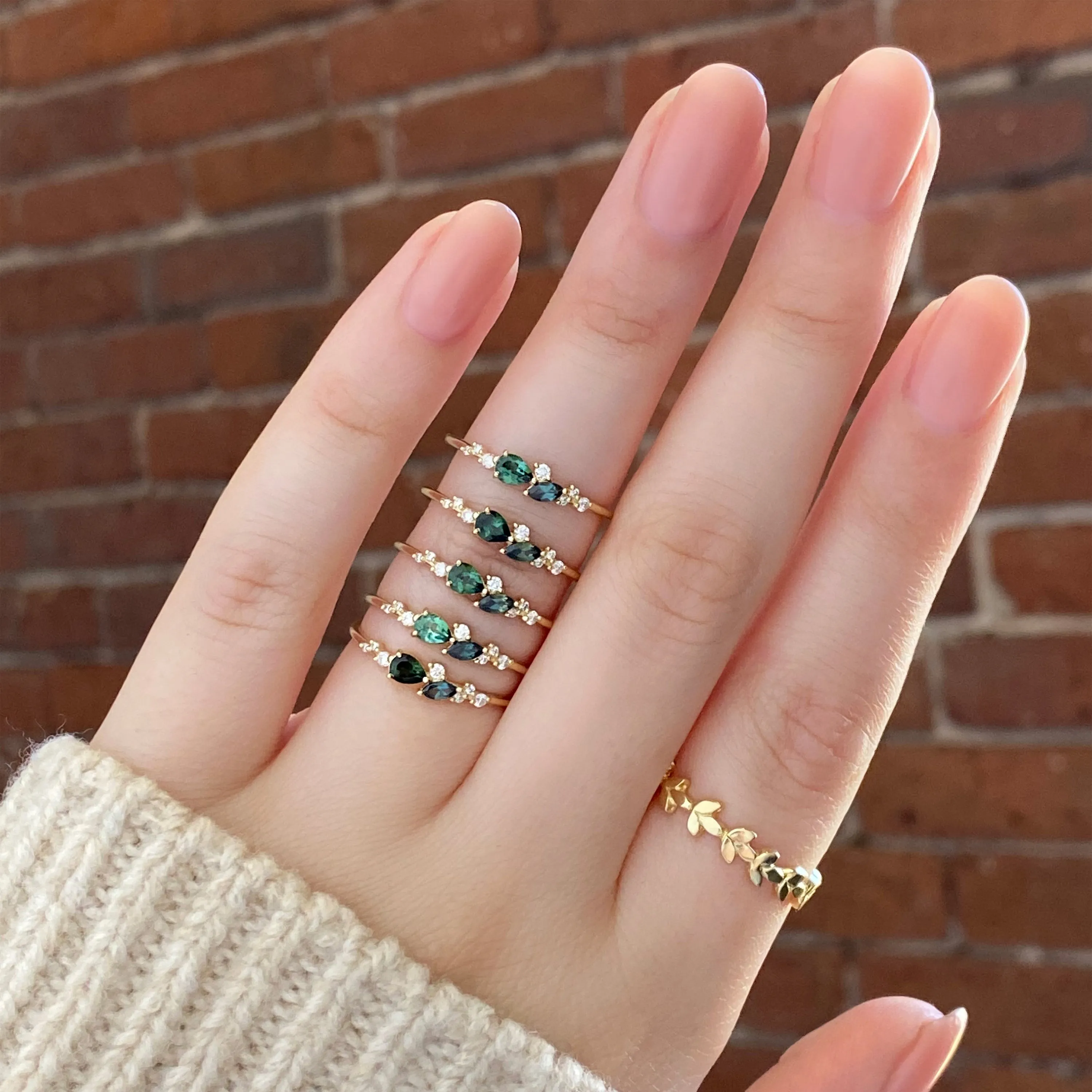 Rivulet Ring in Green