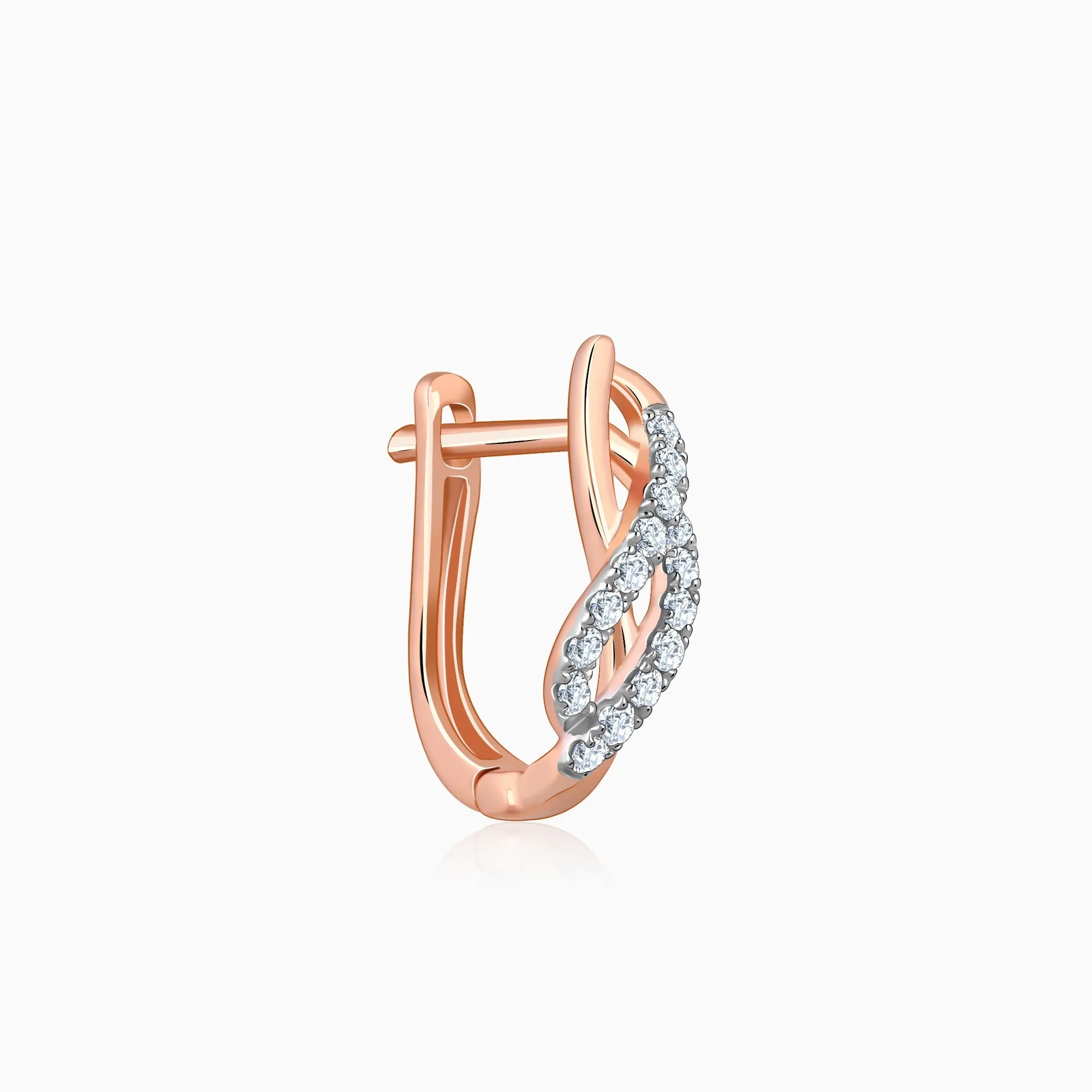 Rose Gold Delicate Petals Diamond Earrings