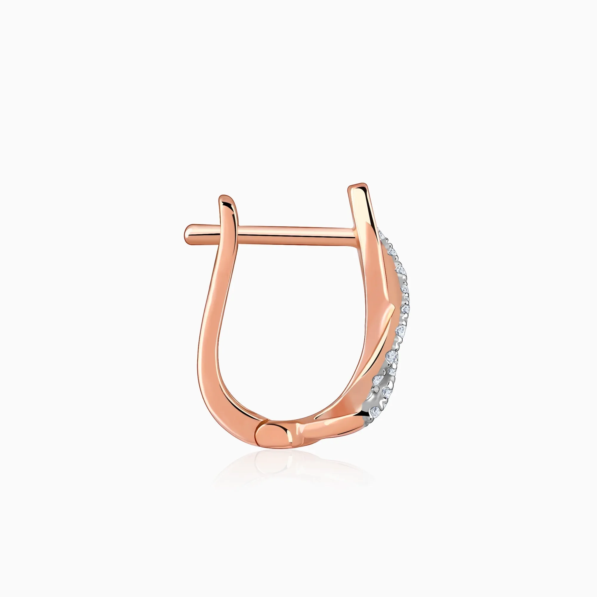 Rose Gold Delicate Petals Diamond Earrings