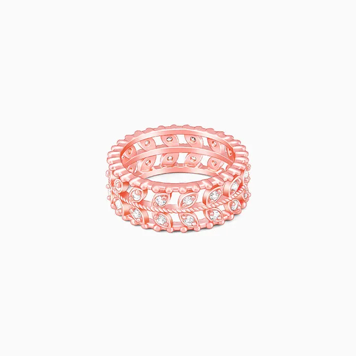 Rose Gold Elegant Leafy Zirconia Ring