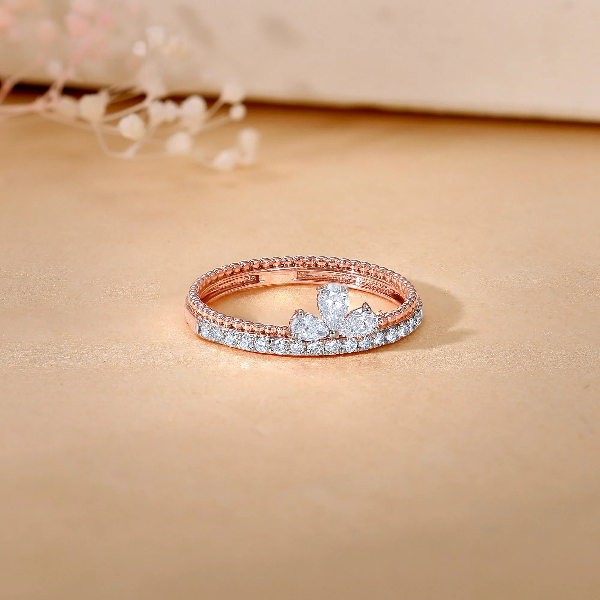 Rose Gold Glam Diamond Ring