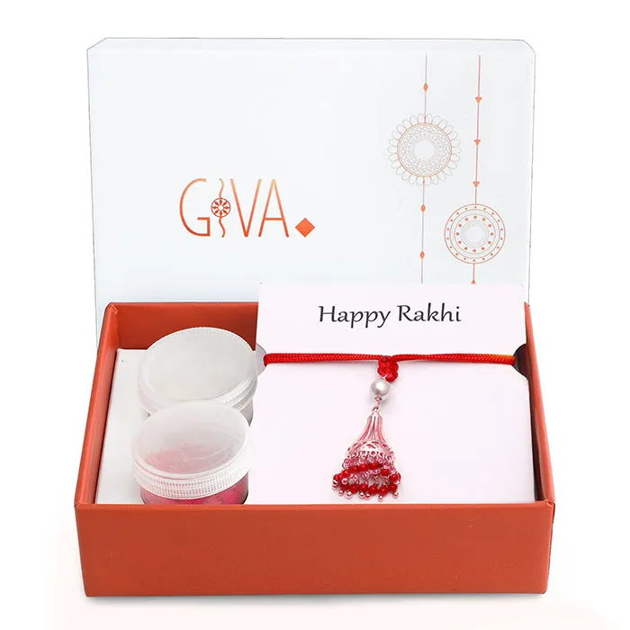 Rose Gold Graceful Jhumka Lumba Rakhi