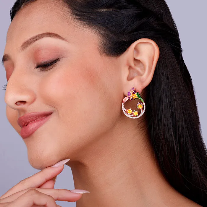 Rose Gold Graces Bell Mallow Earrings