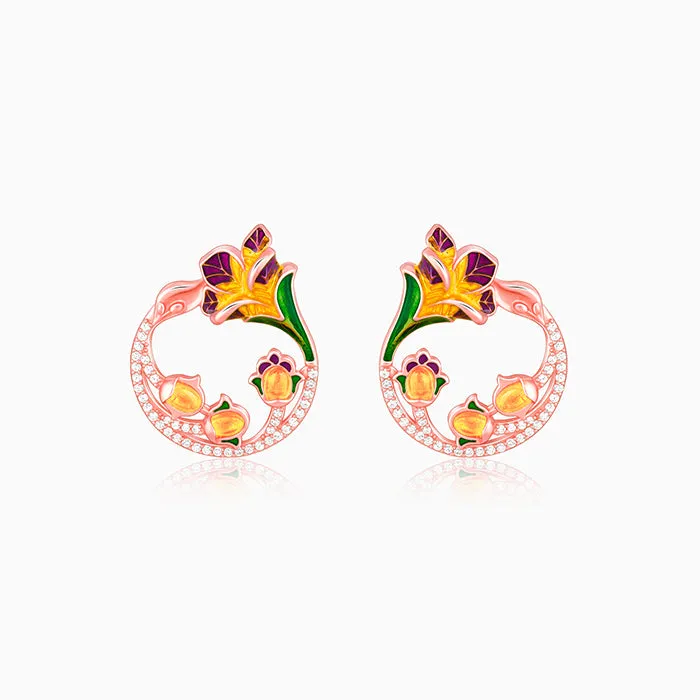 Rose Gold Graces Bell Mallow Earrings