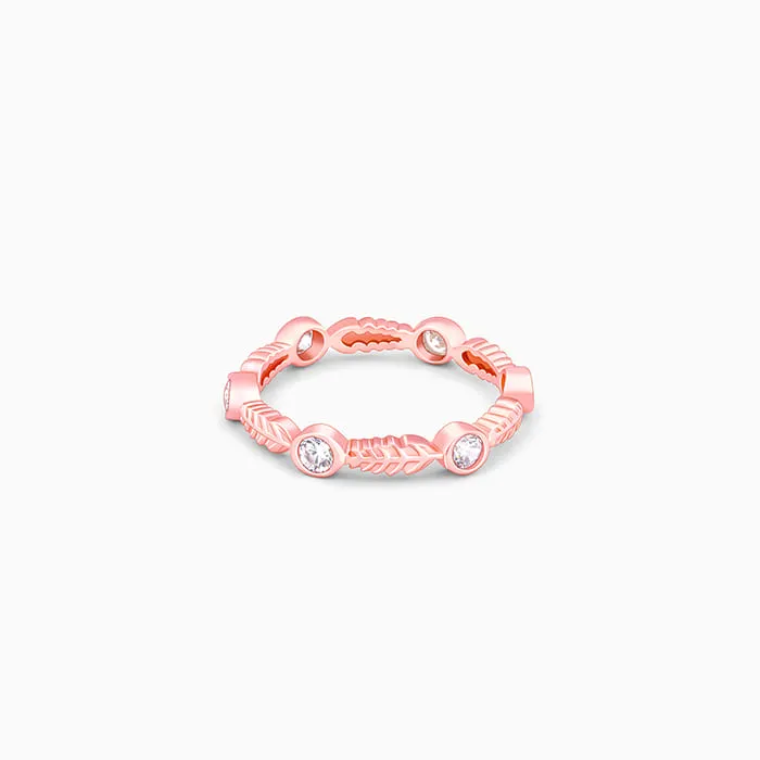 Rose Gold Leafy Zirconia Ring