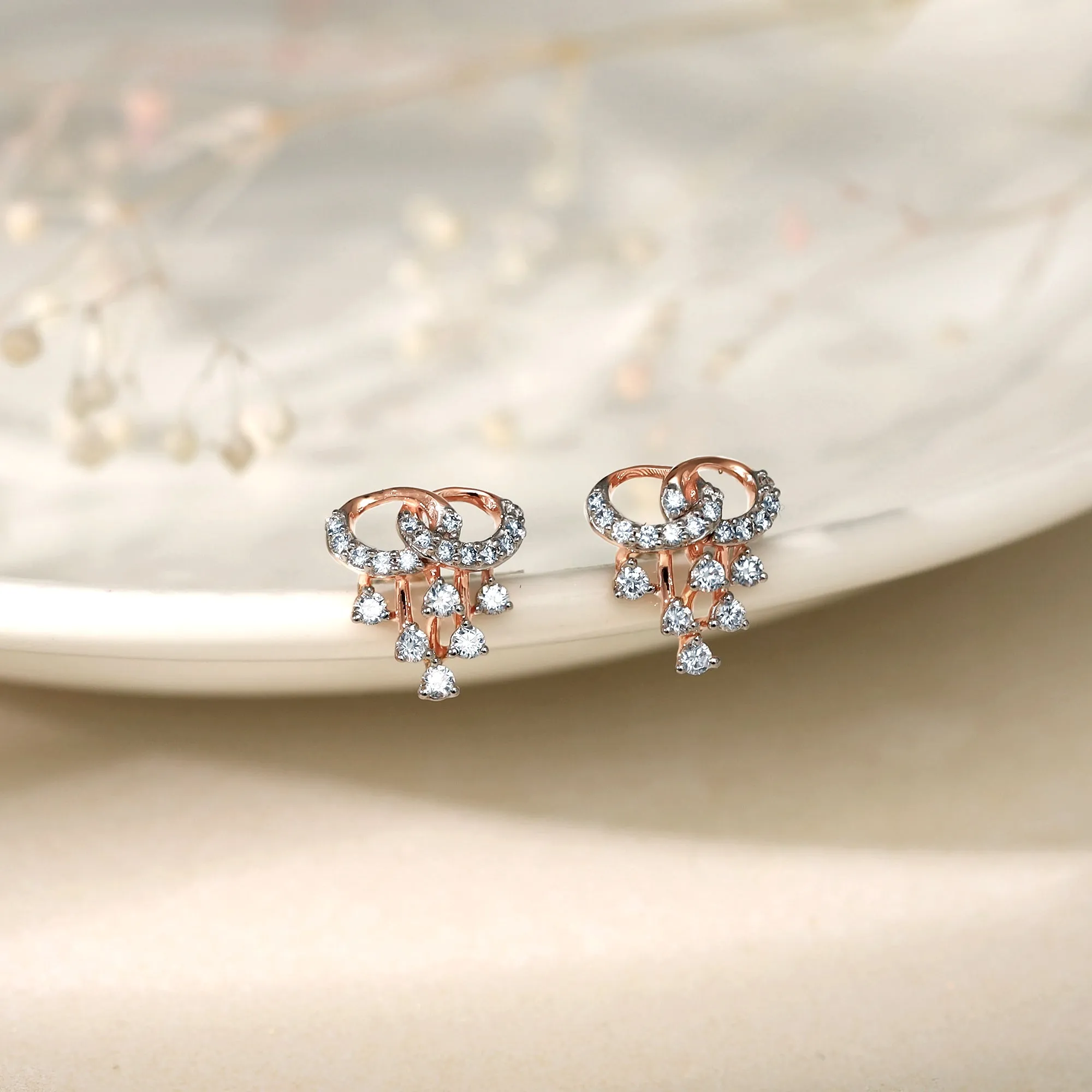 Rose Gold Royal Diamond Stud Earrings